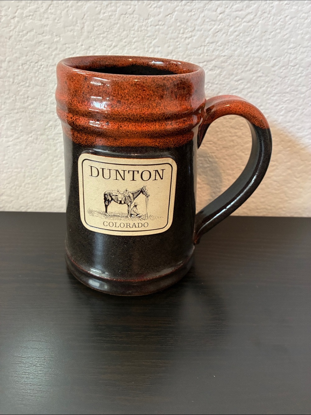 Colorado Brown and Black Ceramic Mug with Handle